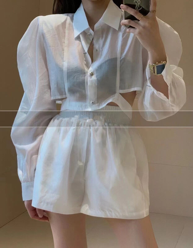 [top] design sense short sunscreen shirt + casual Shorts Set 9068\zjy