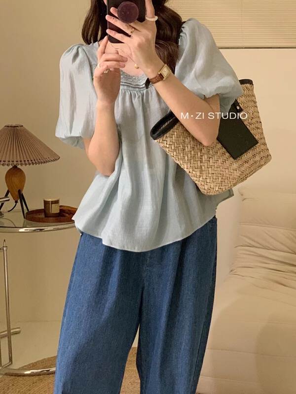 [m.zi studio] Korean version simple and versatile shirt 5852\hbx