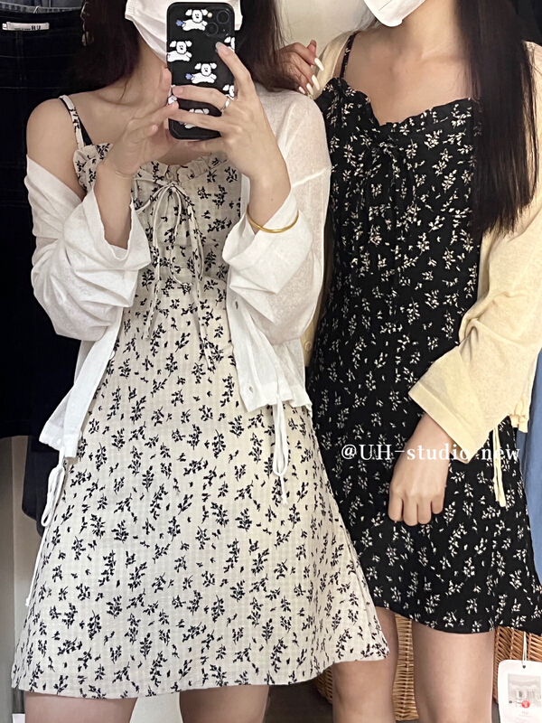 [uh] pure desire sling small floral dress 7803-1\hjy