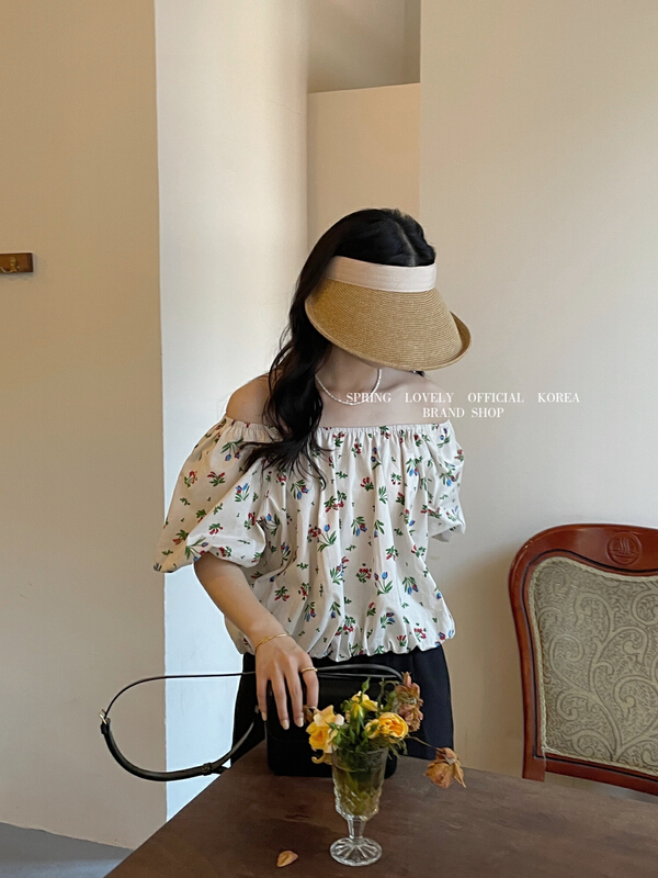 【 love 】 temperament French retro bubble sleeve shirt s1616\hbx