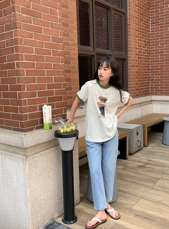[meet me] small, loose and thin straight jeans ys-6983\ll