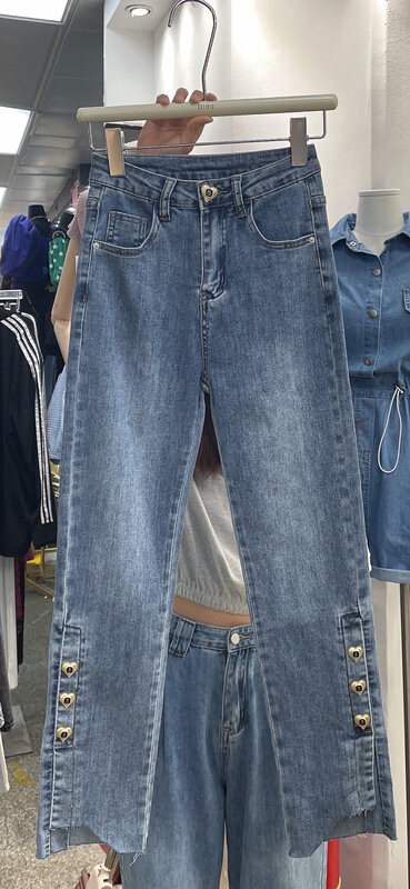 [Dido] love button design versatile skinny jeans 1623\lsw