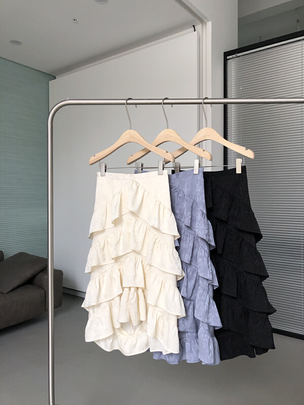 [cottoncandy] sweet asymmetric heavy industry dark print skirt 22s586\xj