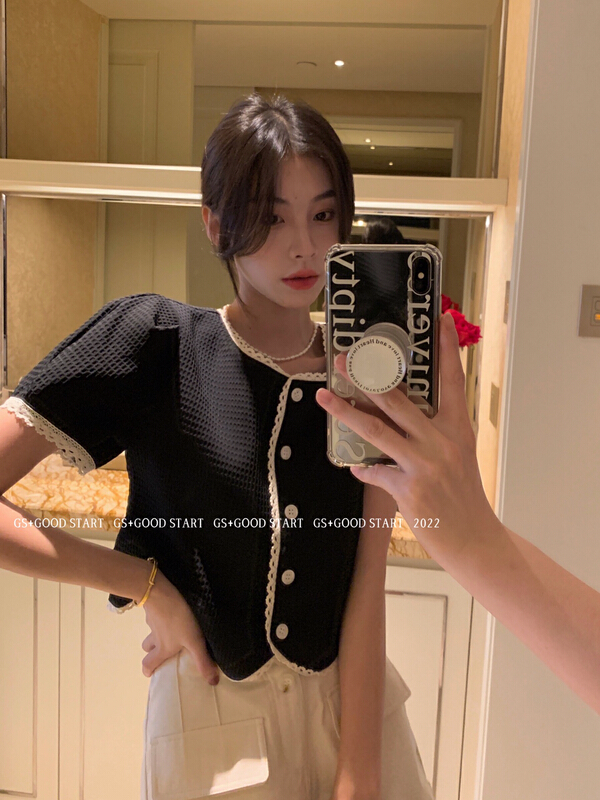 [gs.good star] Korean version lady lace short shirt 22313\hjy