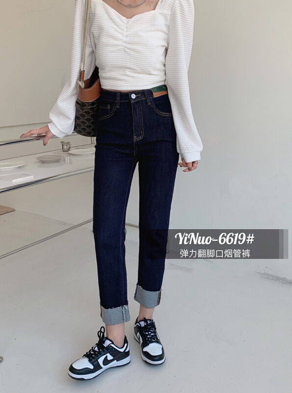 Original price 47.37! New year in early spring! [Yinuo Yinuo jeans] elastic versatile pipe jeans 6619\zsy