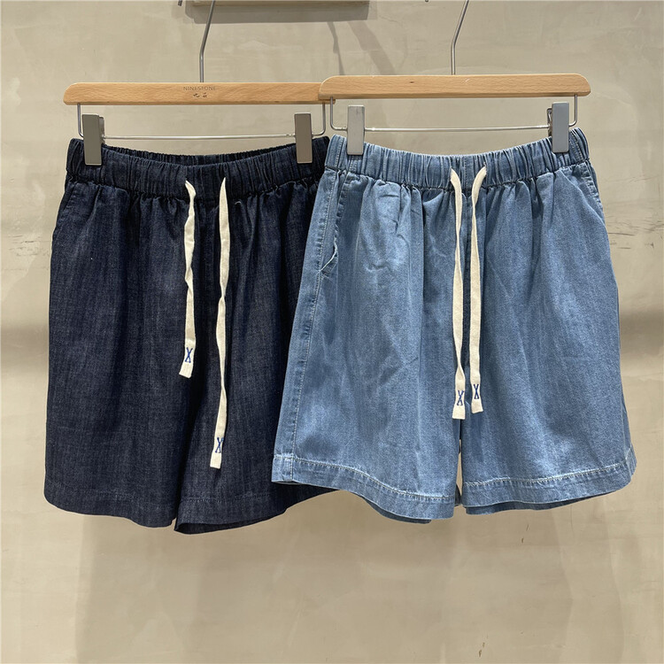 [fabric] drawstring color matching comfortable casual shorts 862039\l