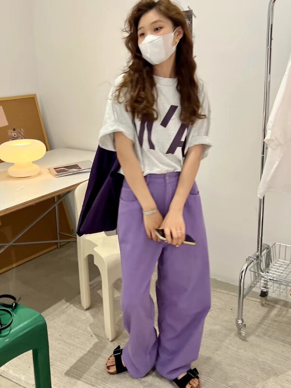 [sanbara] lettered lazy short sleeve T-shirt 9567\lsw