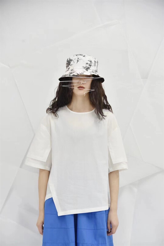 [three and two out] Korean round neck comfortable short sleeve T-shirt ys1-32320\l