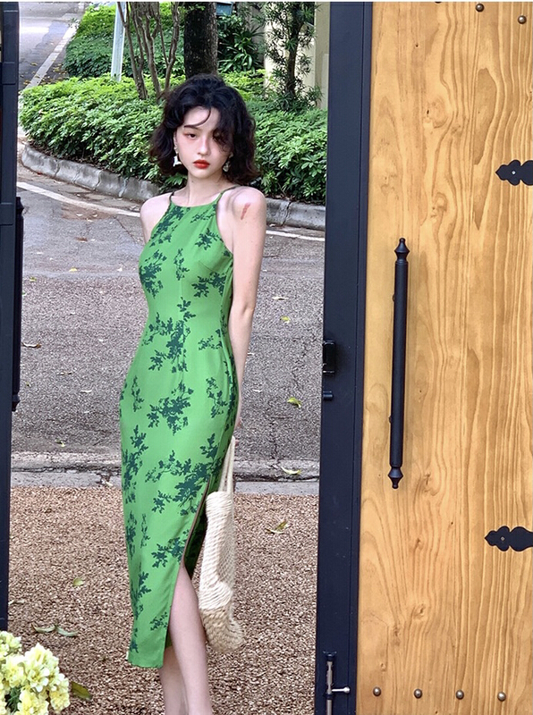 [savage] temperament flower Sling Dress e8318\wpl