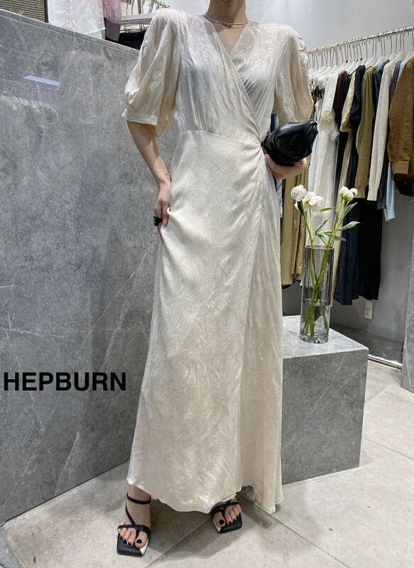 [Hepburn] temperament V-neck simple dress 3789\l