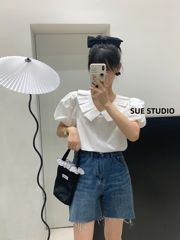 [Sue studio] children's pleated collar versatile blouse (only selling blouses) ys1-22299\zjy