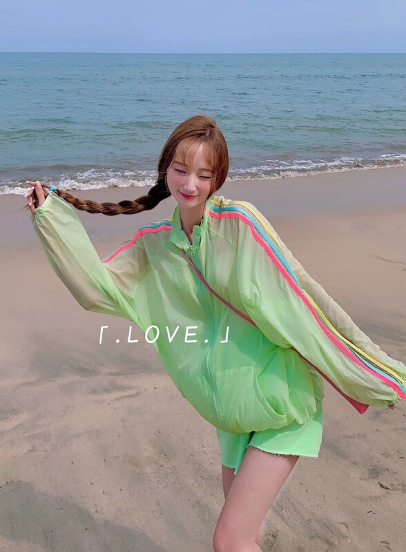 [love] ice colored long sleeved sunscreen shirt a9091\t