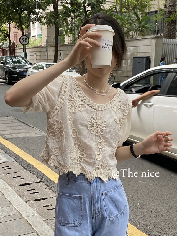 [the nice] Korean fashion flower shirt 00337\hjy