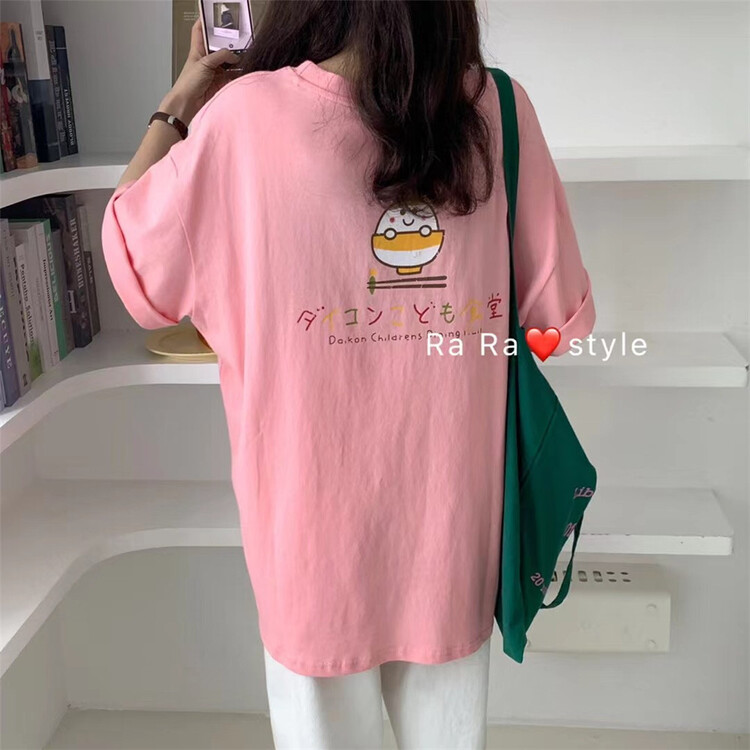 [rara] graphic print loose Vintage short sleeve T-shirt 79130\lsl