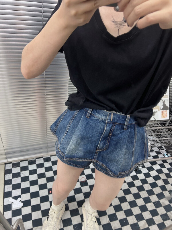 [m.zz] fashion brand denim short skirt pants 9023\lsw