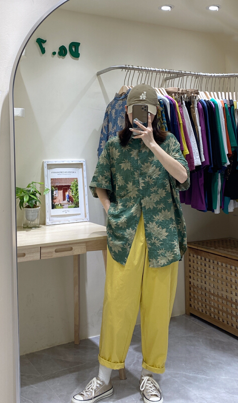 [da.7] flower fashion single breasted shirt 2622\lsl