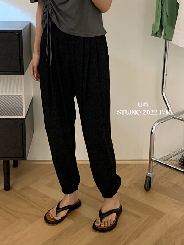 In early summer! [u-grain] suit band mouth lantern casual pants 9186\hbx