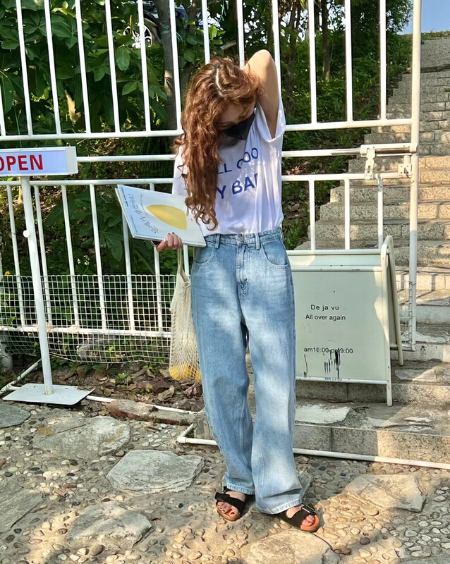 [sanbara] Korean loose casual comfortable jeans y9361\lsw