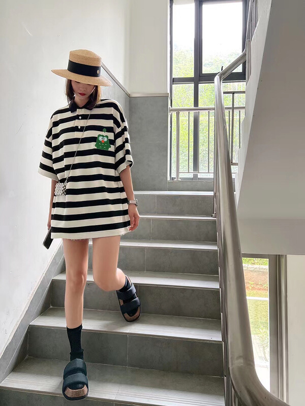 [m.zz] stripe fashion lazy short sleeve T-shirt 9112\lsw