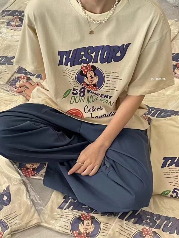 [IU room] Unisex simple Mickey print short sleeve T-shirt 2133\xyy