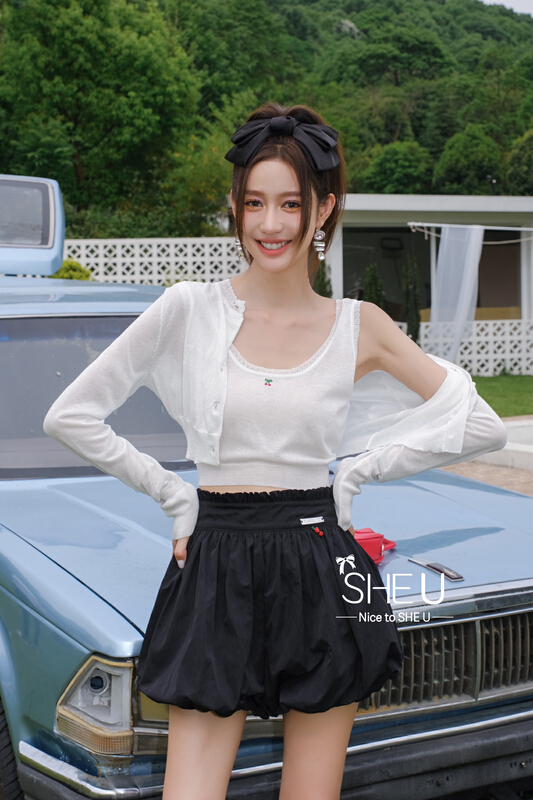 [she u] gentle cherry thin knit (two-piece sun protection knit) c50286\jhy