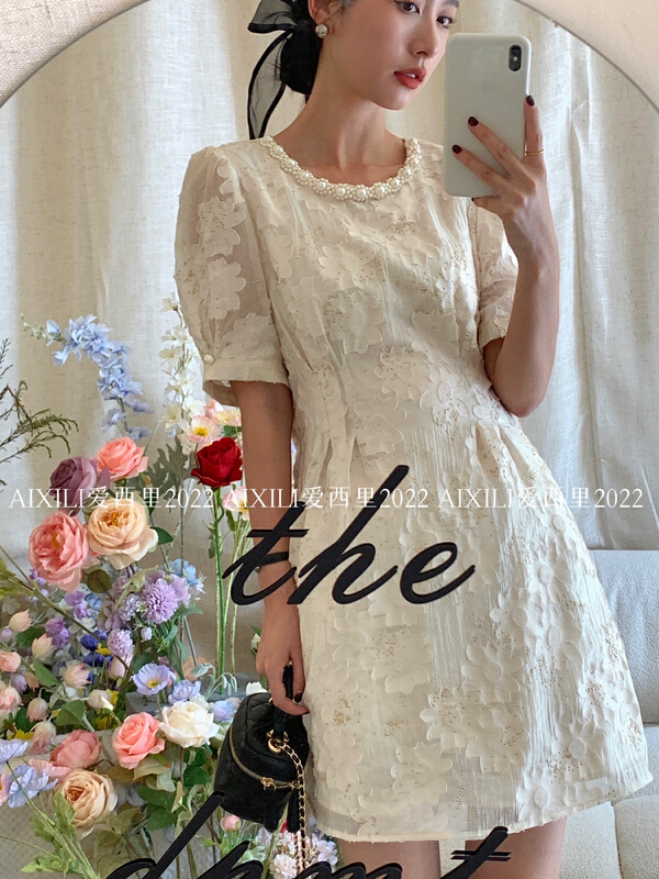 [aixili aixili] temperament versatile round neck dress 6583\wpl