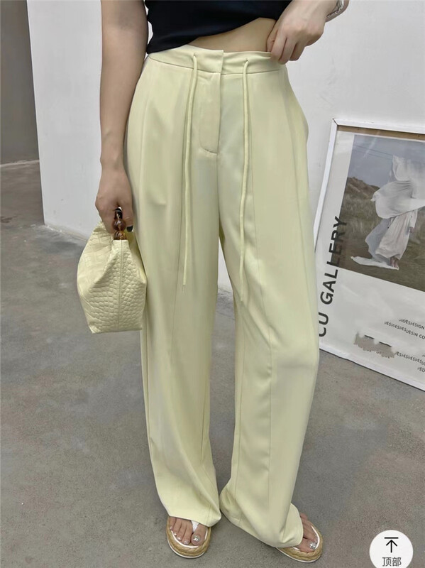 [semi plain] simple wide leg slim temperament pants h023\zjy