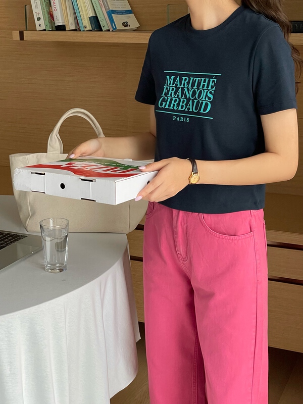 [feeding] simple and versatile letter printed short sleeve T-shirt 7890\zxx
