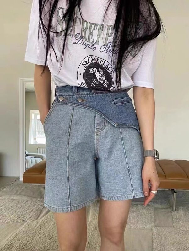 [x2 fansiyu] new original single in early summer high waisted skinny cropped jeans 6132\wtt