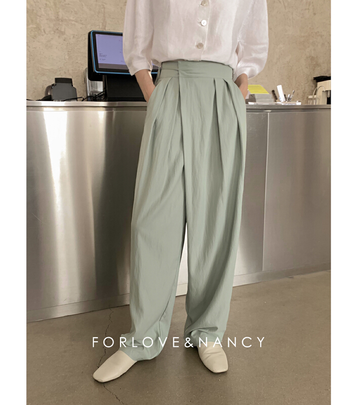 In early summer! [FN] simple and versatile loose fit solid color casual pants (waist rope is not detachable) lb2kb5266\cqw