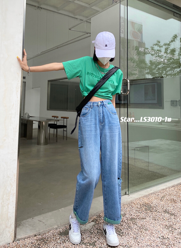 [star] Korean thin loose boyfriend jeans ls3010-1\cls