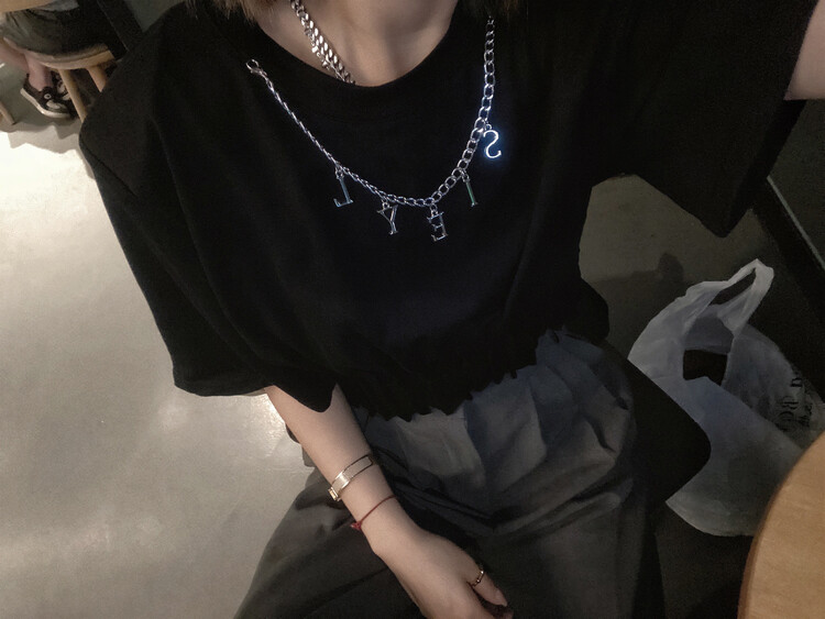 [TNT continue] Korean round neck Pullover comfortable shirt (with detachable chain) 310\l