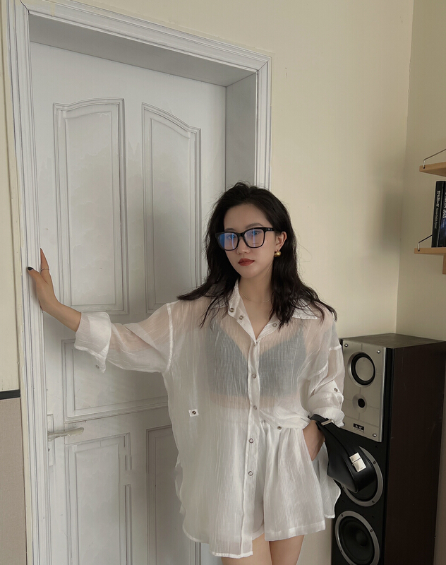 [m2+] a variety of wearing Tencel sunscreen shirts + loose Shorts Set 6095\wtt
