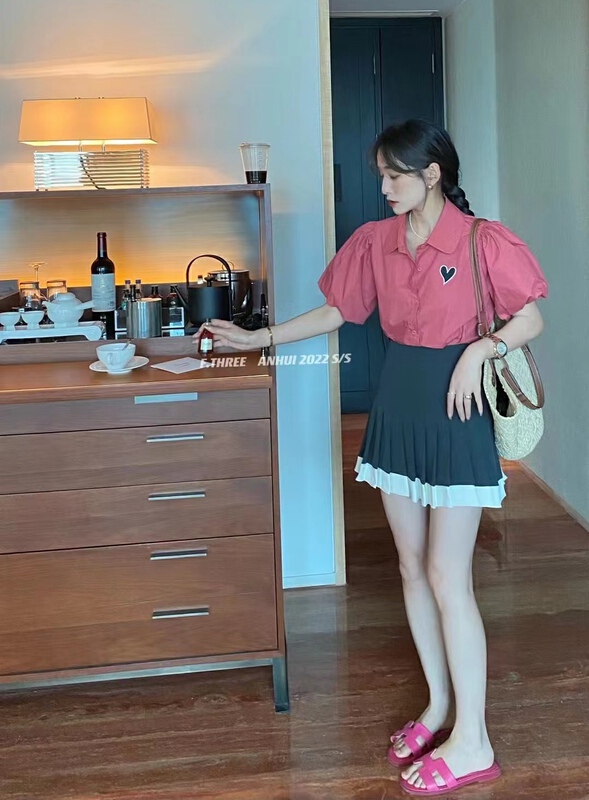 [f.three] little love logo playful shirt 87325 × XJ
