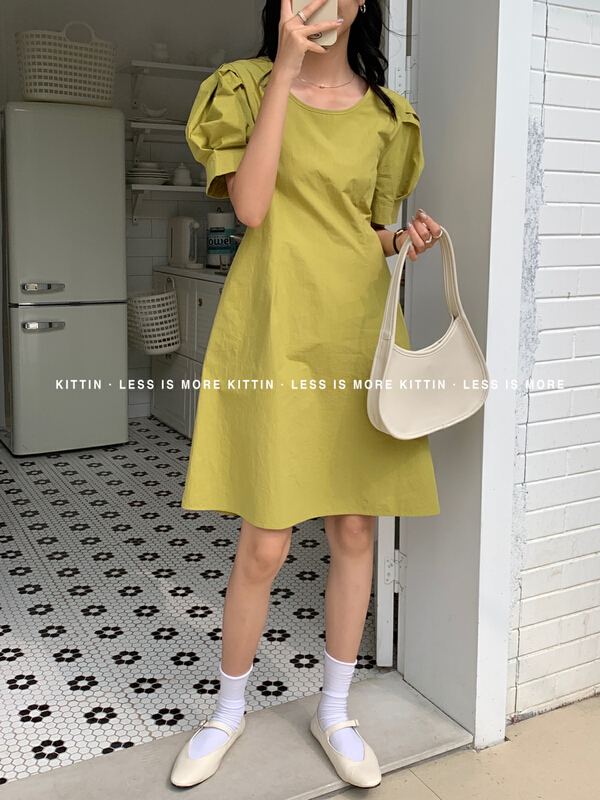 Original price 66.55! [Kittin] Korean Style Bubble Sleeve Dress 531
