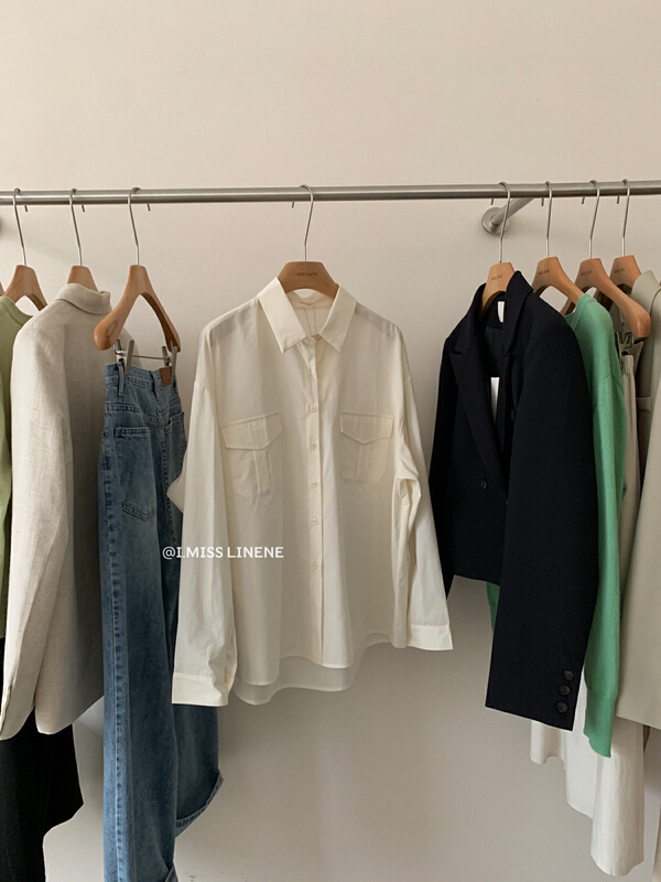 New year in early spring! [Imiss] simple and versatile pocket solid shirt cx8006\lsw