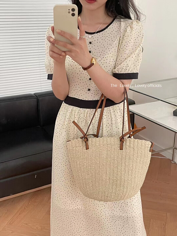[love] retro style contrast color lace up waist slim dress s1672\hbx