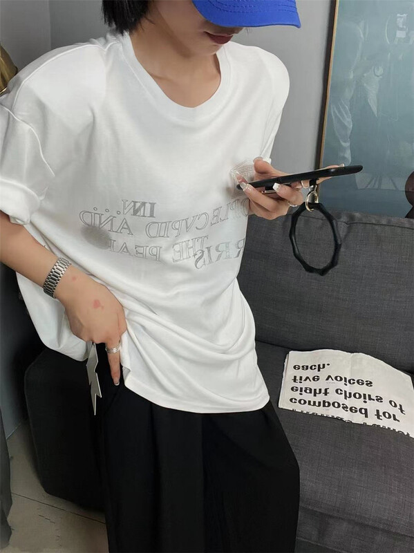 [keep] letter fashion Korean Short Sleeve T-shirt 7809\wtt