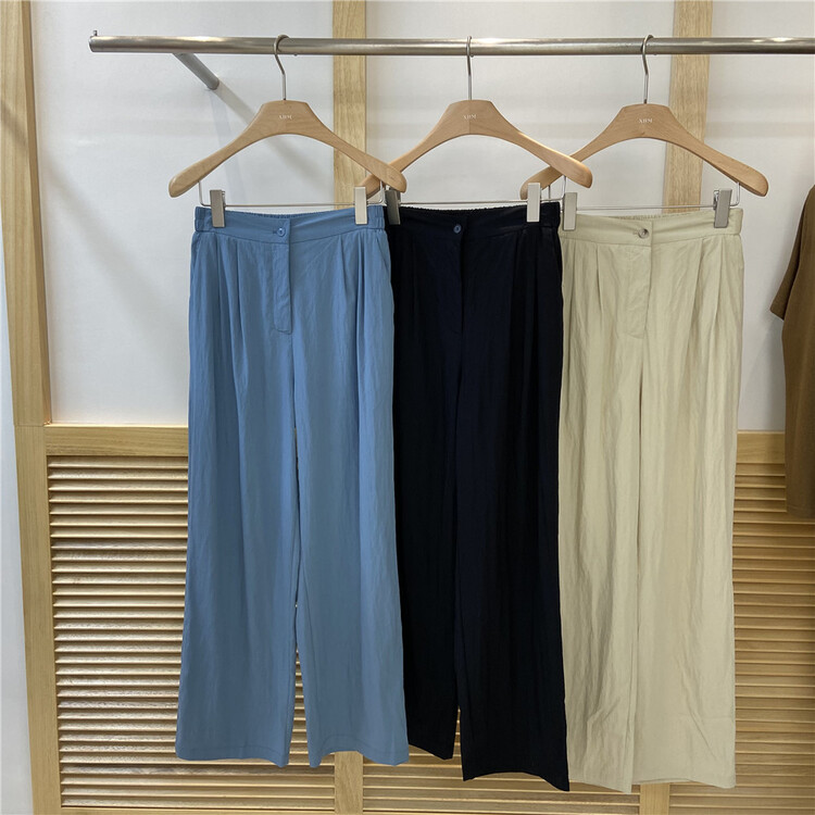 [xhm] Korean style straight tube versatile clean color casual pants 2080\zjy