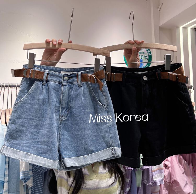 [Miss Korea] simple and versatile comfortable denim shorts 6721\hbx