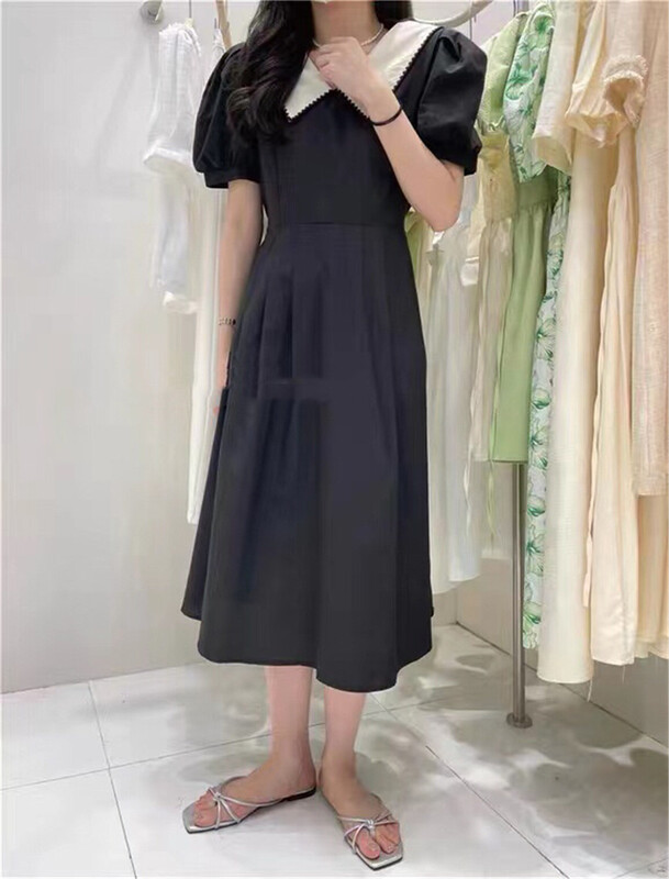 [Xiangli] sweet baby collar, waist closed, slim middle length dress 8532\pcz