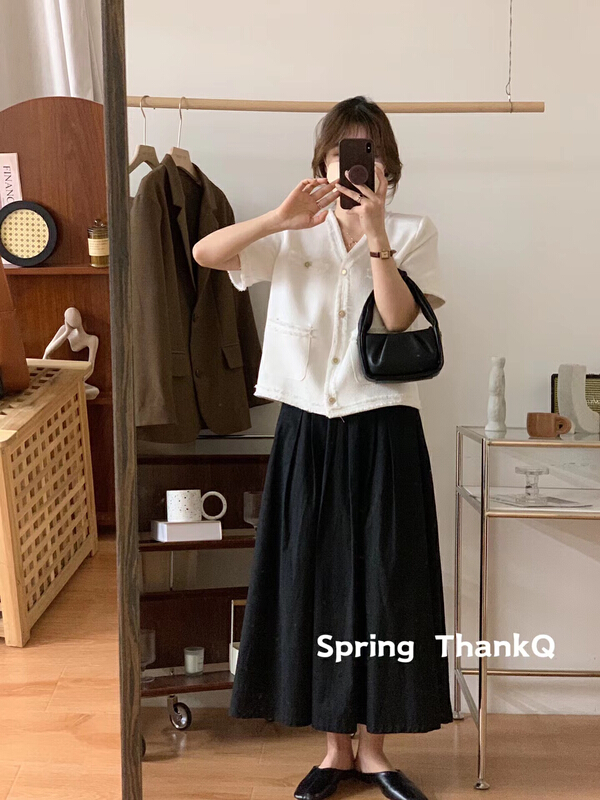 [thankq] Xiaoxiang short sleeve temperament shirt (only selling shirts) 22099\zsy