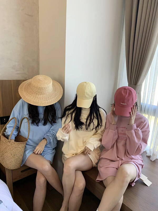 New year in early spring! [thirten 13] Korean casual sweater + solid color versatile Shorts Set 5108\xyy