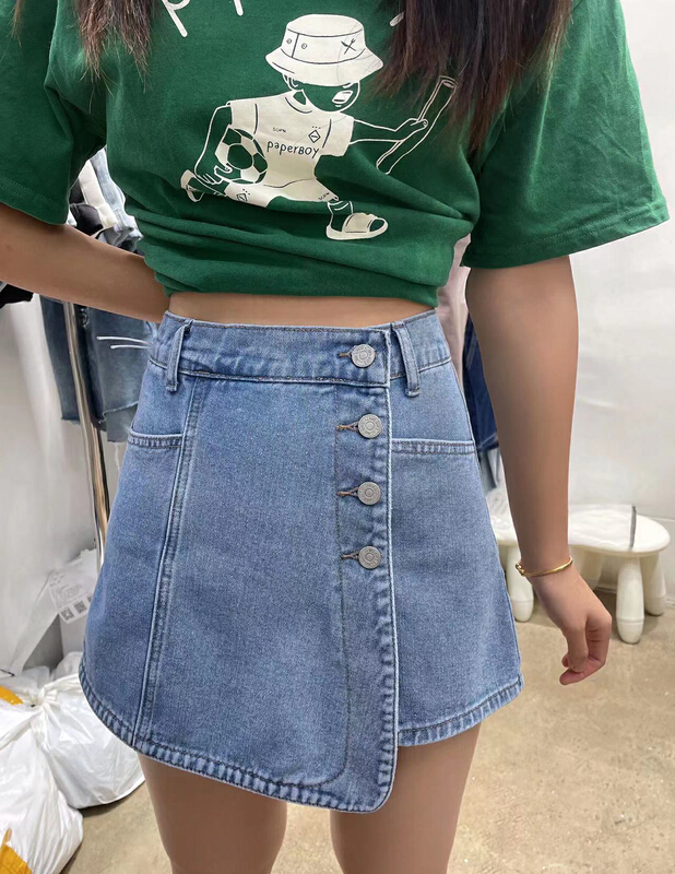 [Dido] Korean casual versatile breasted skirt pants 7193\lsw
