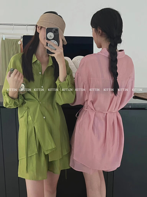 [Kittin] Korean side buckle Tencel sunscreen suit 229