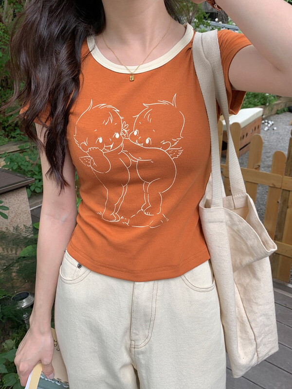 [miss sumey millet] slim fit short contrast collar short sleeve T-shirt 2430\hbx