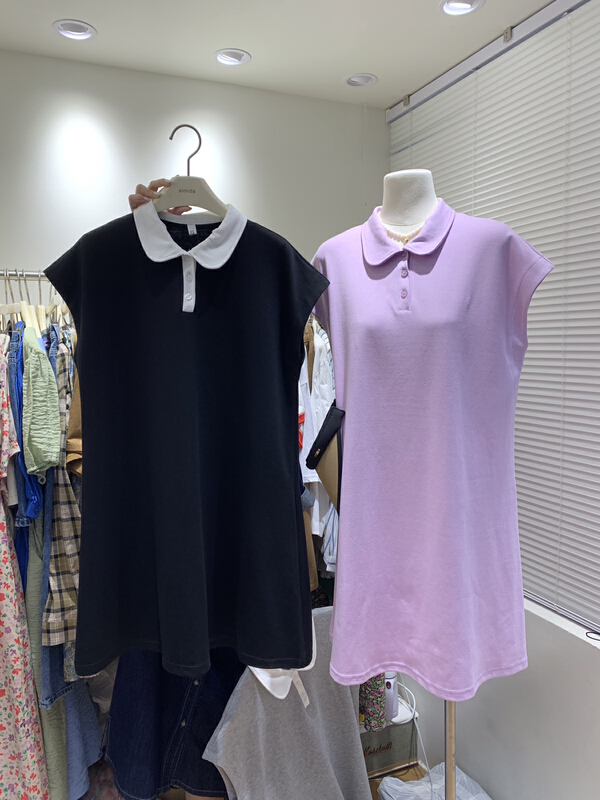 [simida/doroe] Korean casual polo collar dress 10890\zxl