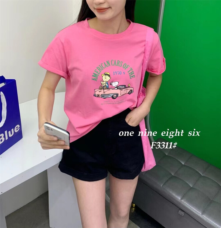 [1986] casual simple printed short sleeve T-shirt 3311\xyy