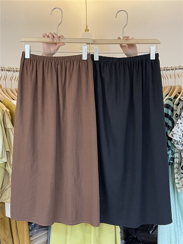 Live broadcast ⑨! [seek peach] elastic waist commuter simple skirt 5506\ll