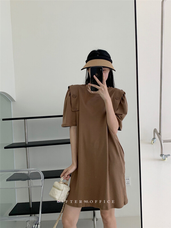 [after.90] round neck casual simple dress (skirt only) 2507\ll